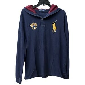 ROLO RALPH LAUREN CREST BIG PONY Embroidered Sz L Sweater Sweatshirt Hoodie ST14